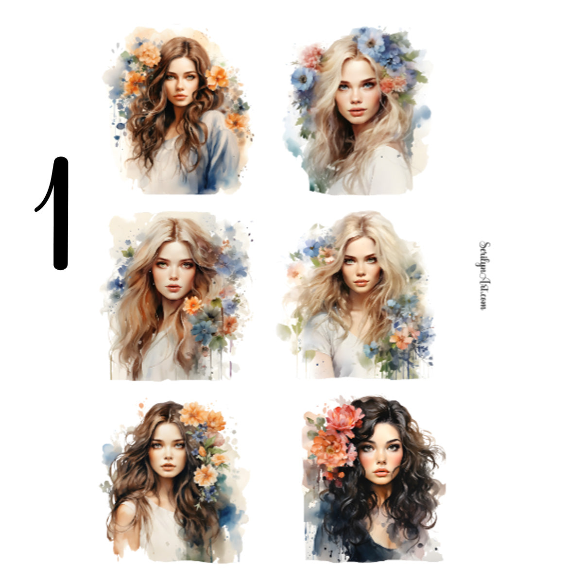 Floral Women Sticker Sheet