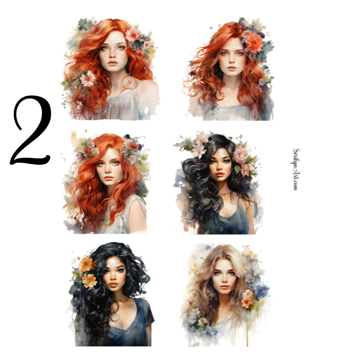 Floral Women Sticker Sheet