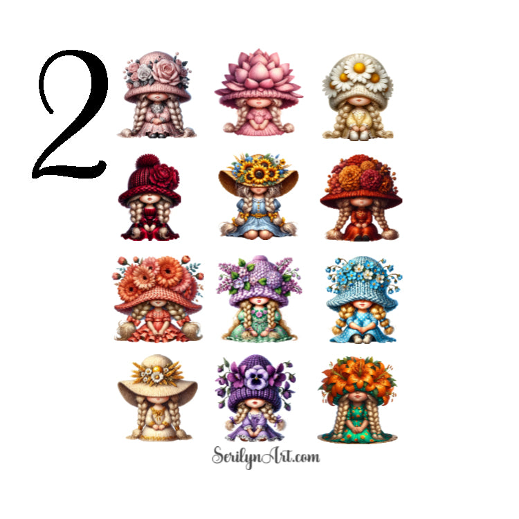 Flower Girl Gnomes Sticker Sheet