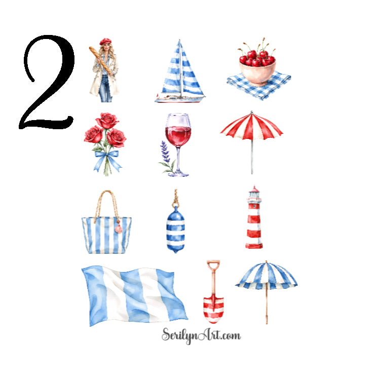 French Beach Sticker Sheet
