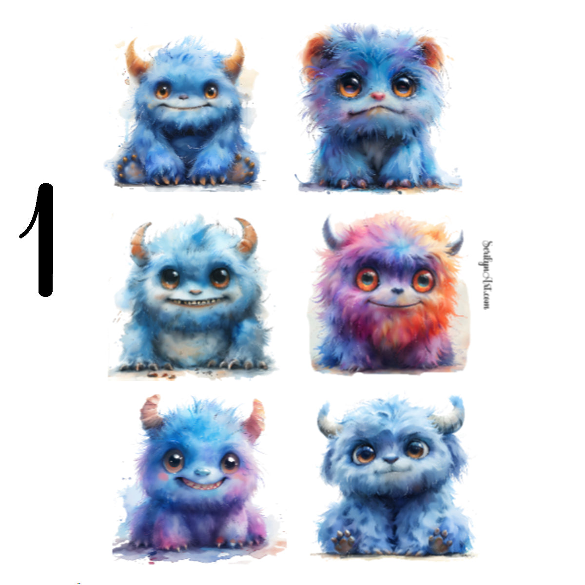 Fuzzy Monsters Sticker Sheet
