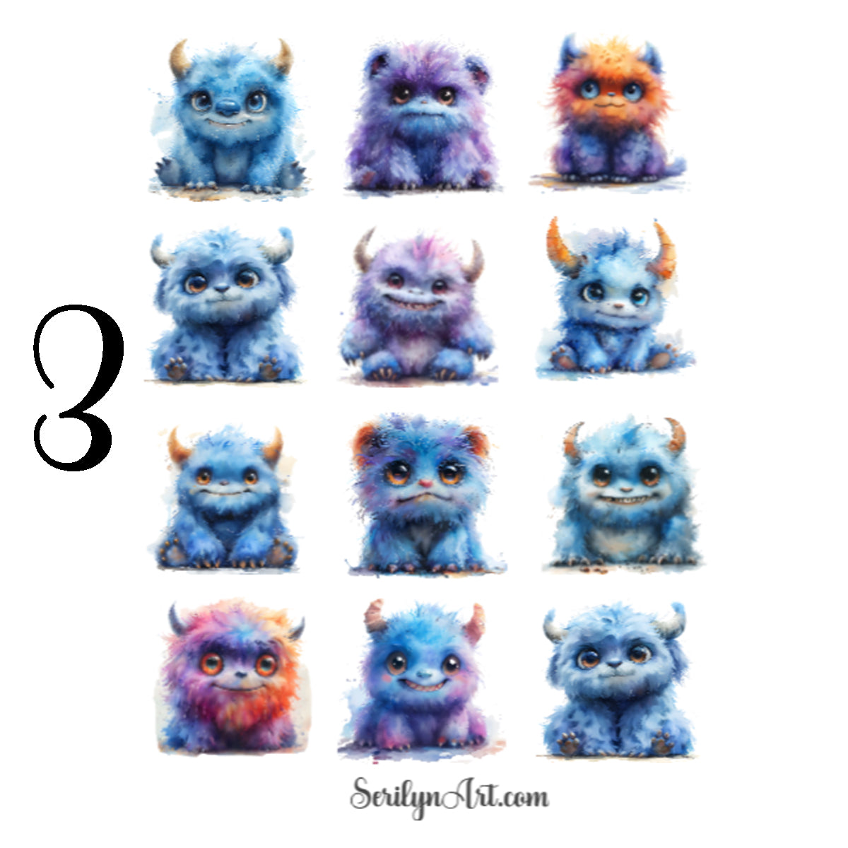 Fuzzy Monsters Sticker Sheet