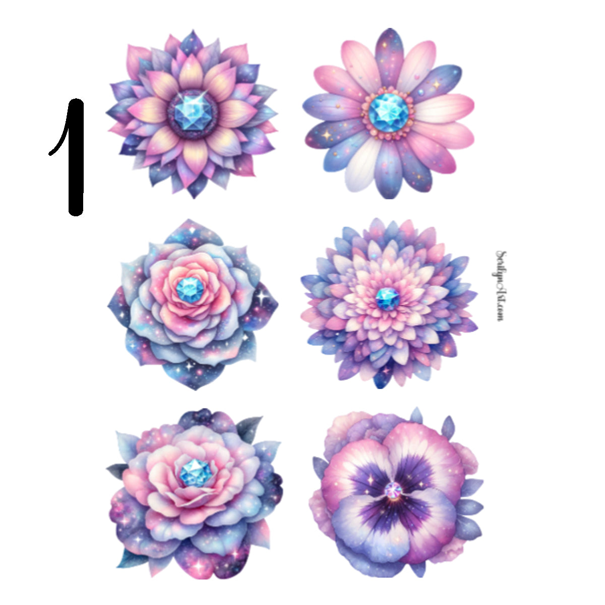 Galaxy Flowers Sticker Sheet
