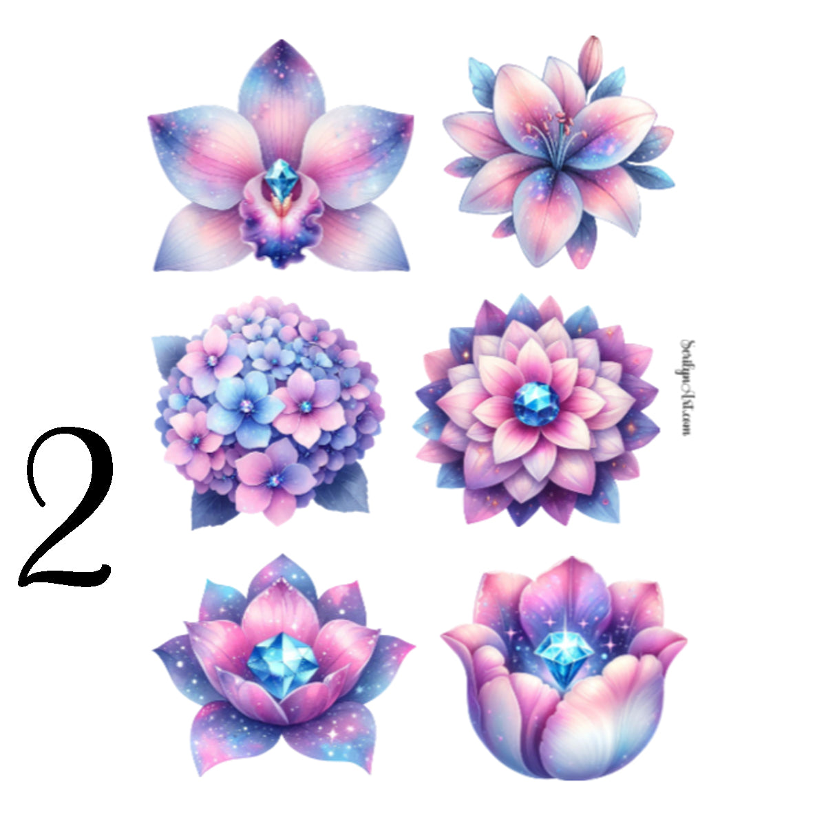 Galaxy Flowers Sticker Sheet