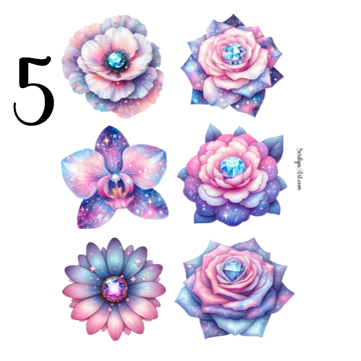 Galaxy Flowers Sticker Sheet