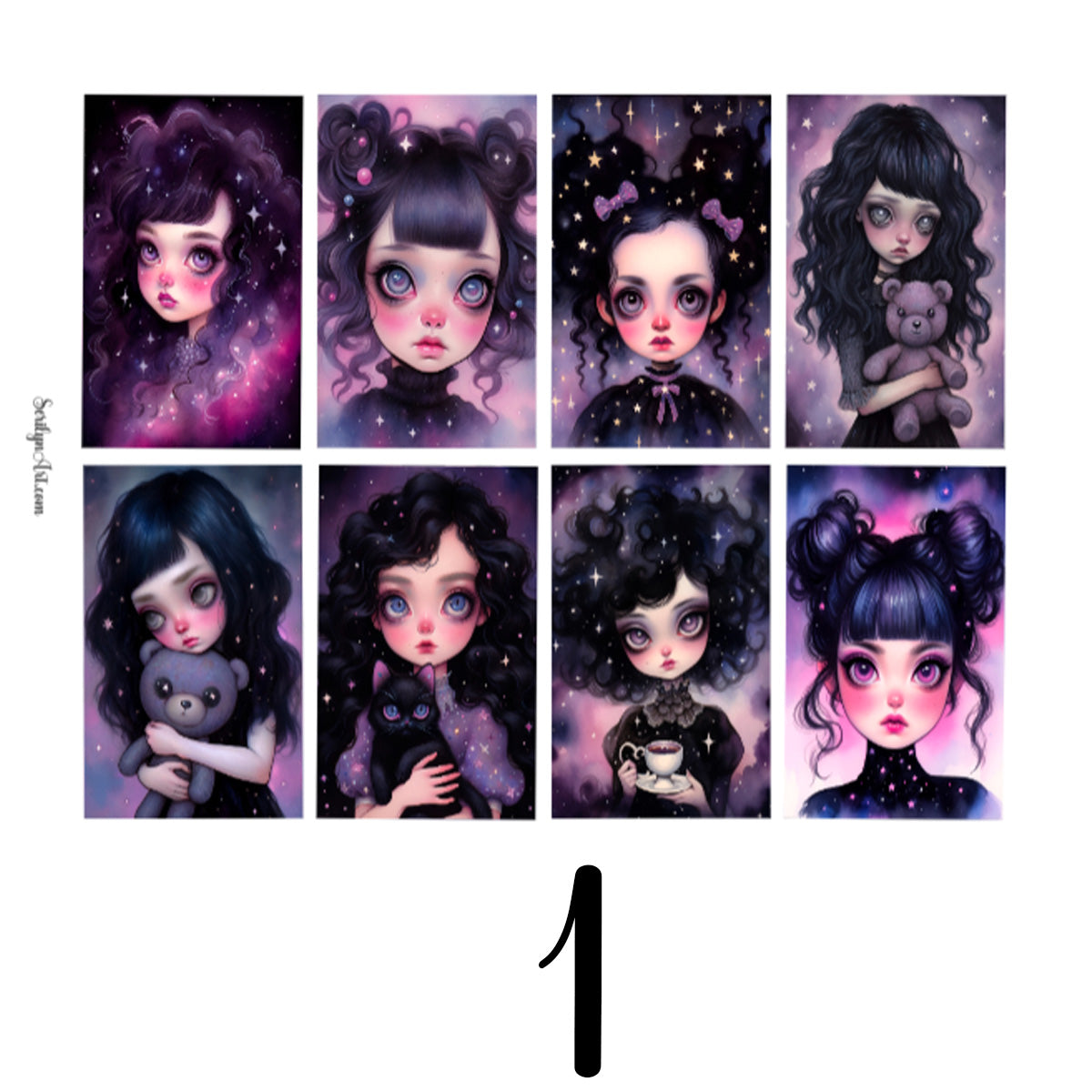 Galaxy Girls Big Deco Boxes Sticker Sheet