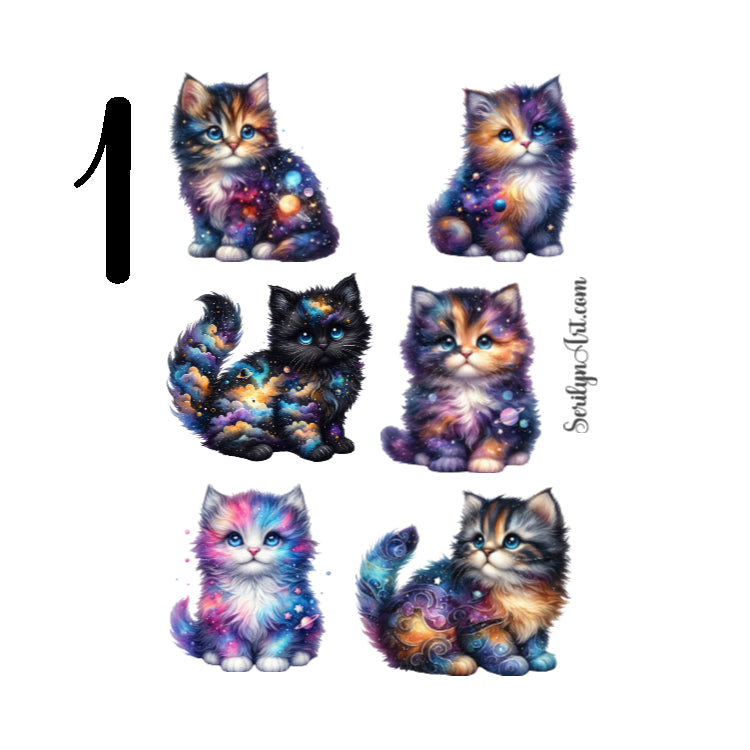 Galaxy Kittens Sticker Sheet