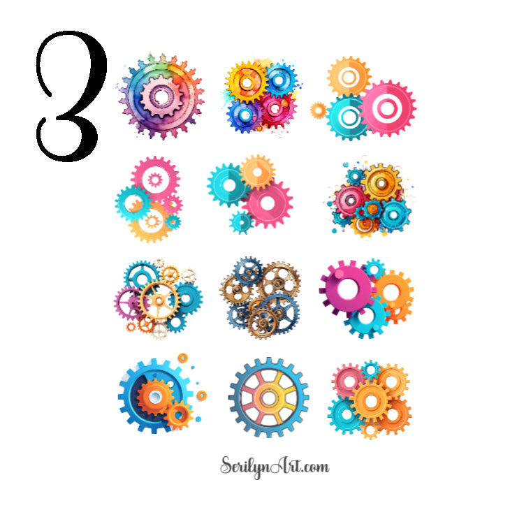 Gears Sticker Sheet