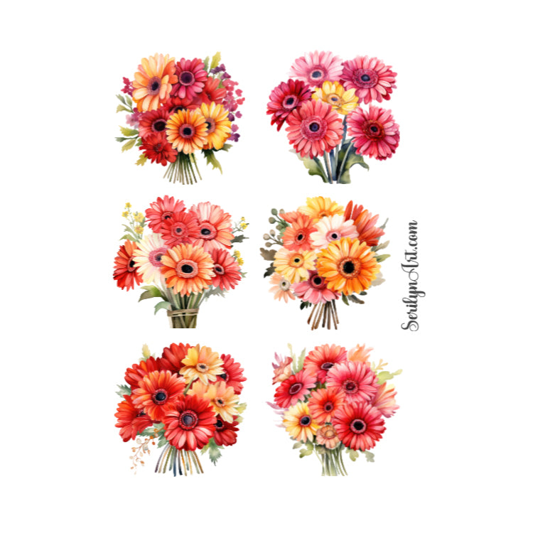 Gerbera Florals Sticker Sheet