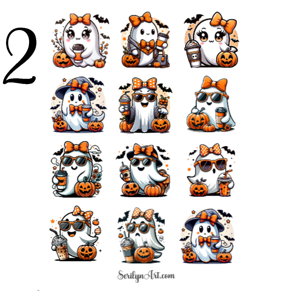 Ghosts with Coffee Sticker Sheet