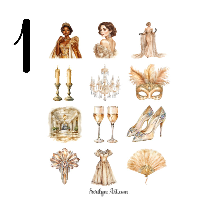 Gilded Glamour Sticker Sheet