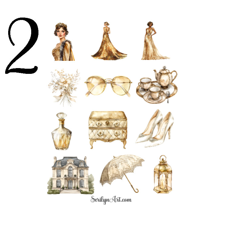 Gilded Glamour Sticker Sheet