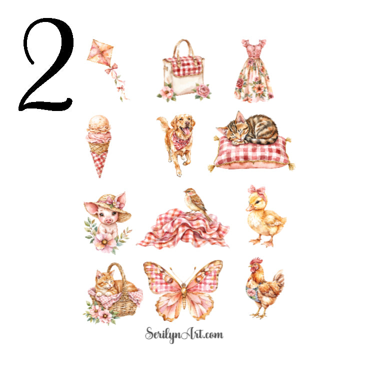 Gingham Garden Sticker Sheet