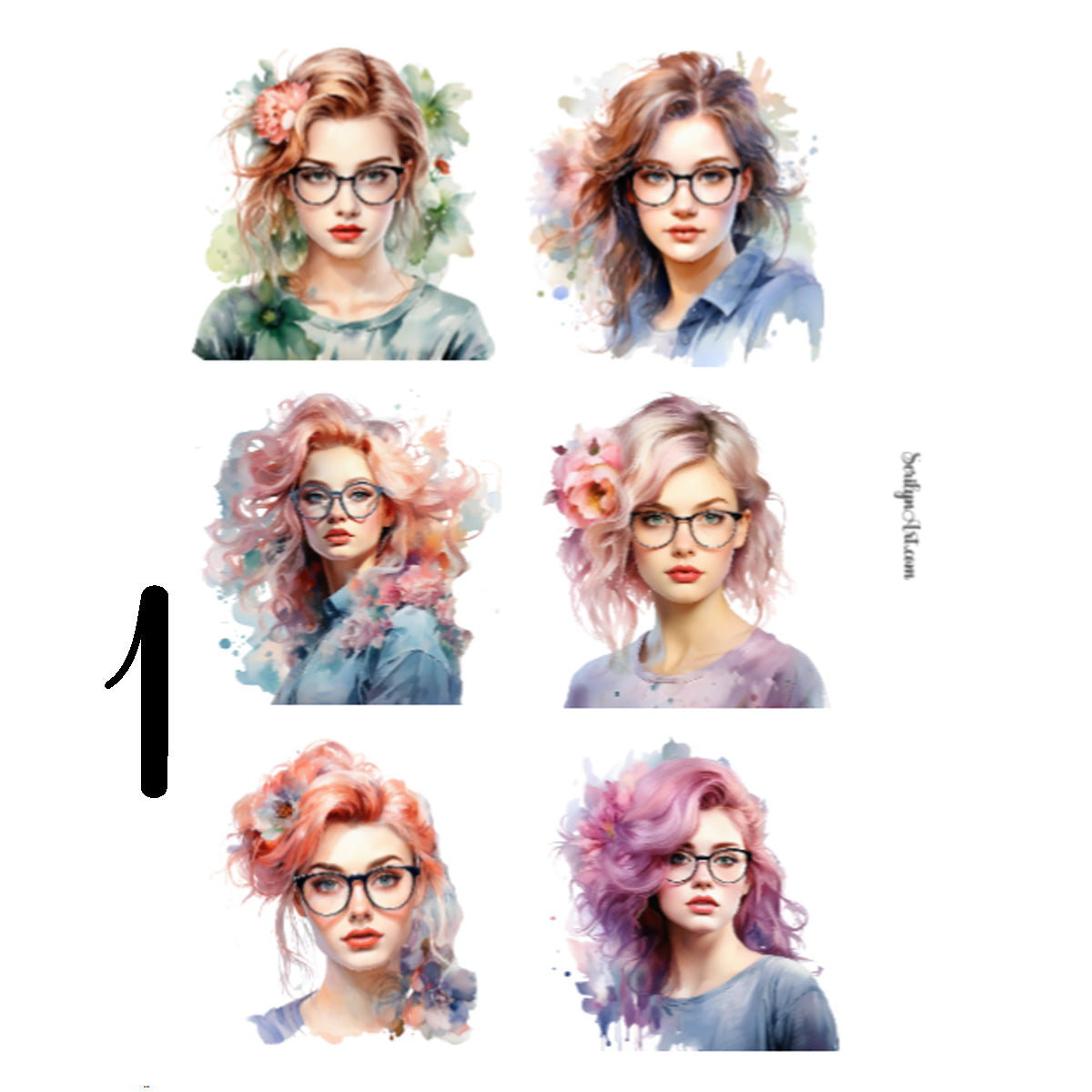 Girls with Glasses Sticker Sheet