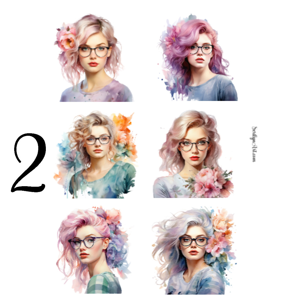 Girls with Glasses Sticker Sheet