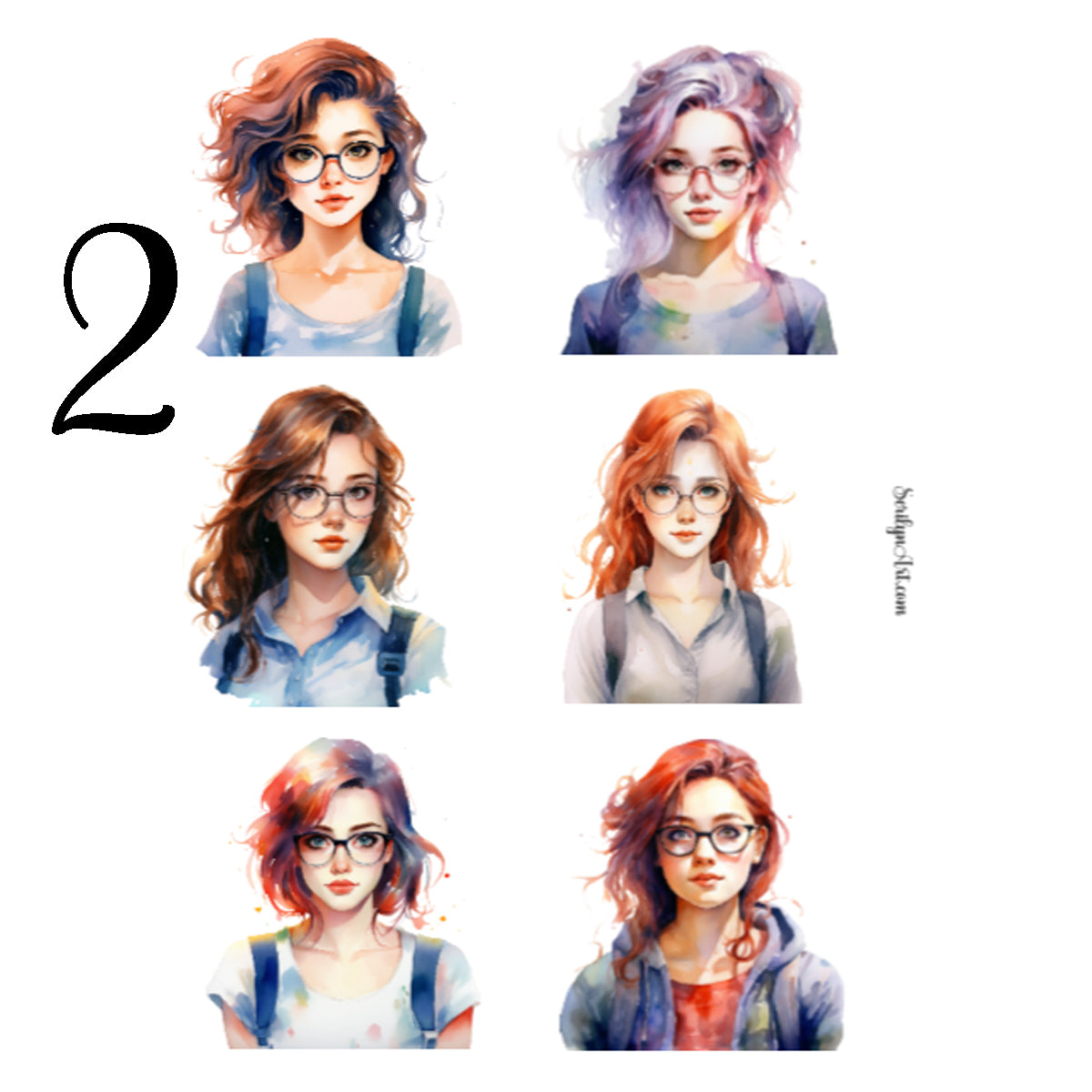 Girl with Glasses Sticker Sheet