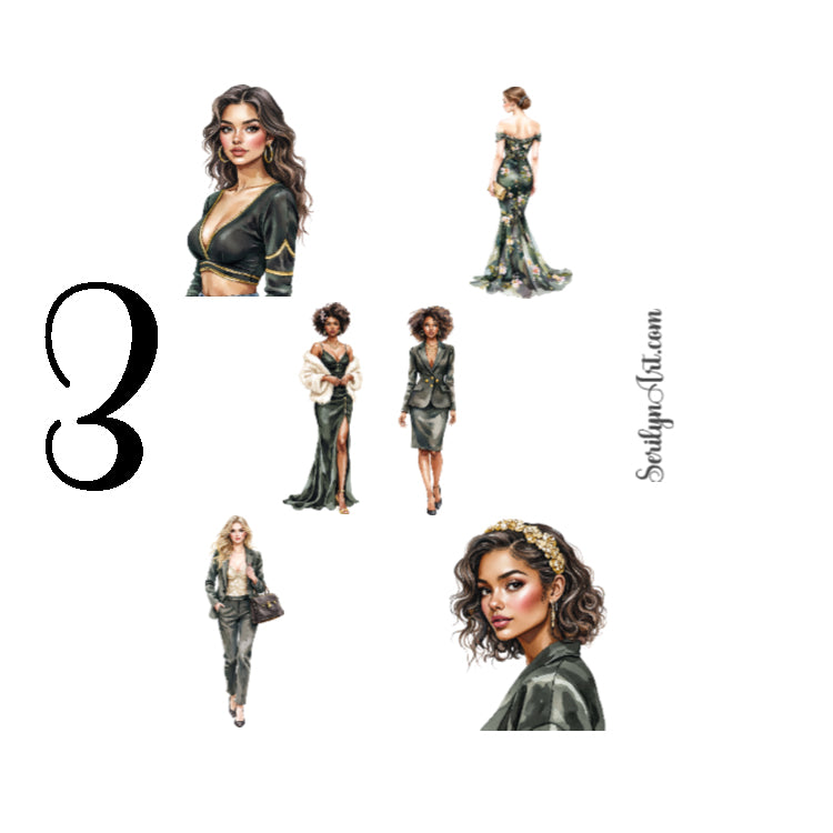 Glamour Lady Sticker Sheet