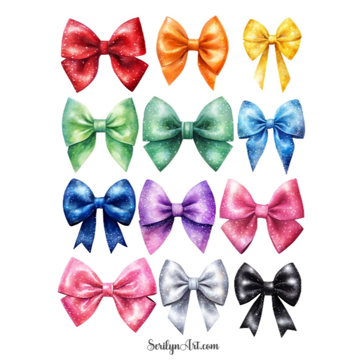 Glitter Bows Sticker Sheet