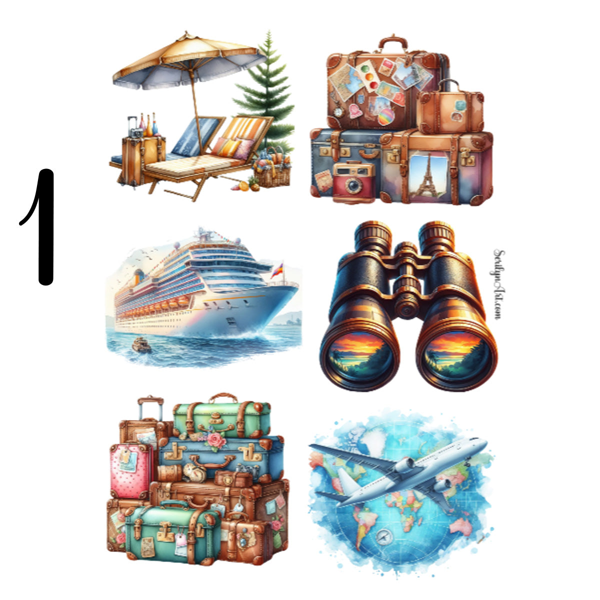 Global Travel Sticker Sheet