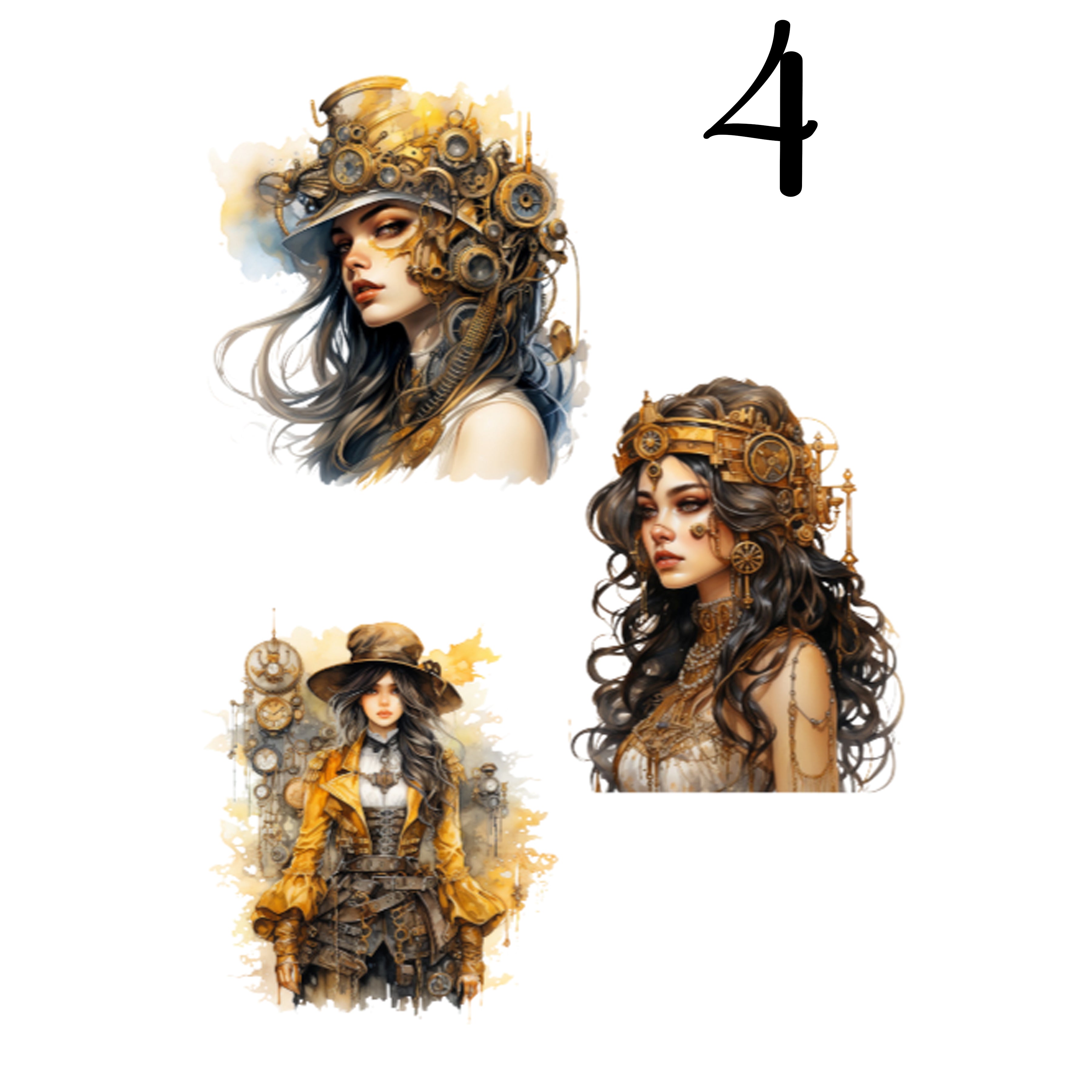 Gold Steampunk Sticker Sheet