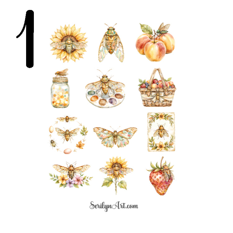 Golden Cicadas Sticker Sheet