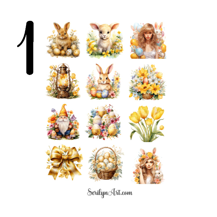 Golden Easter Sticker Sheet
