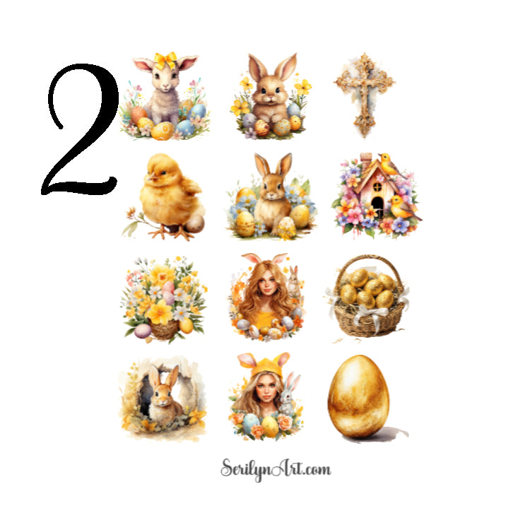 Golden Easter Sticker Sheet