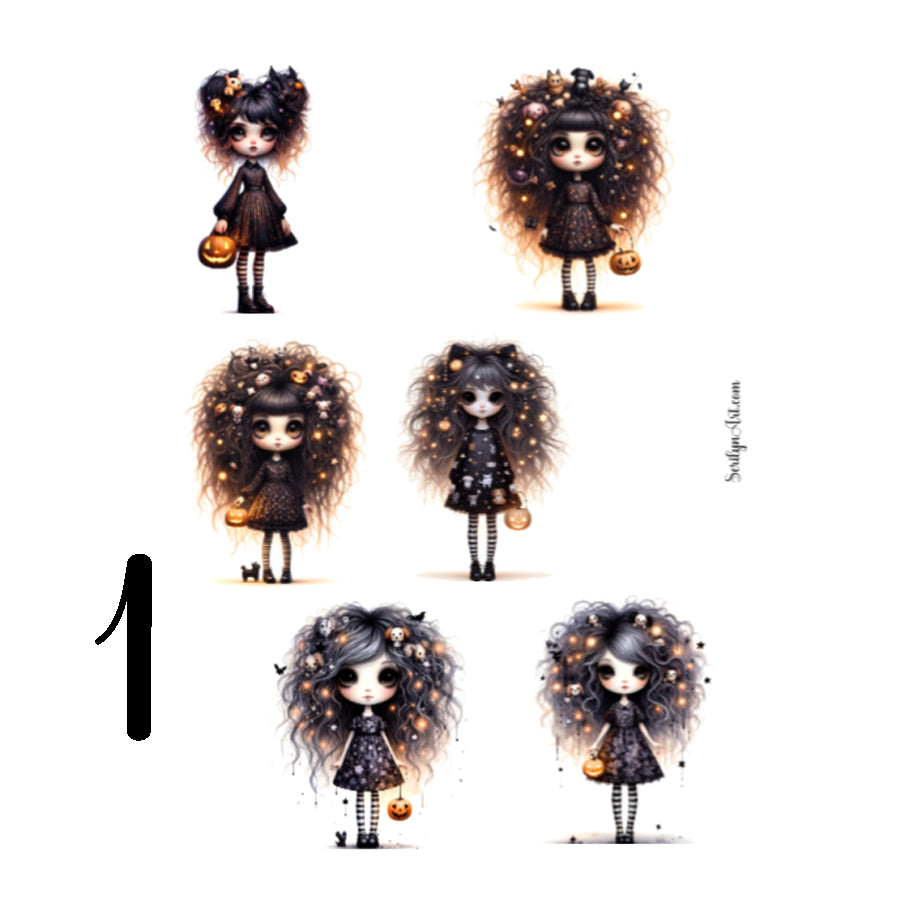 Goth Dog Girl Sticker Sheet