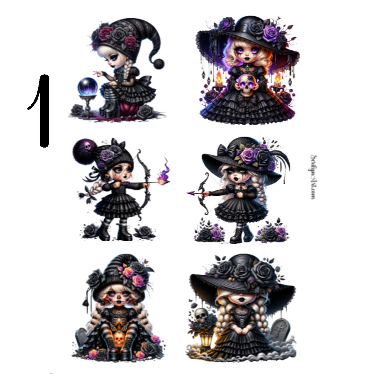 Goth Girl Gnomes Sticker Sheet