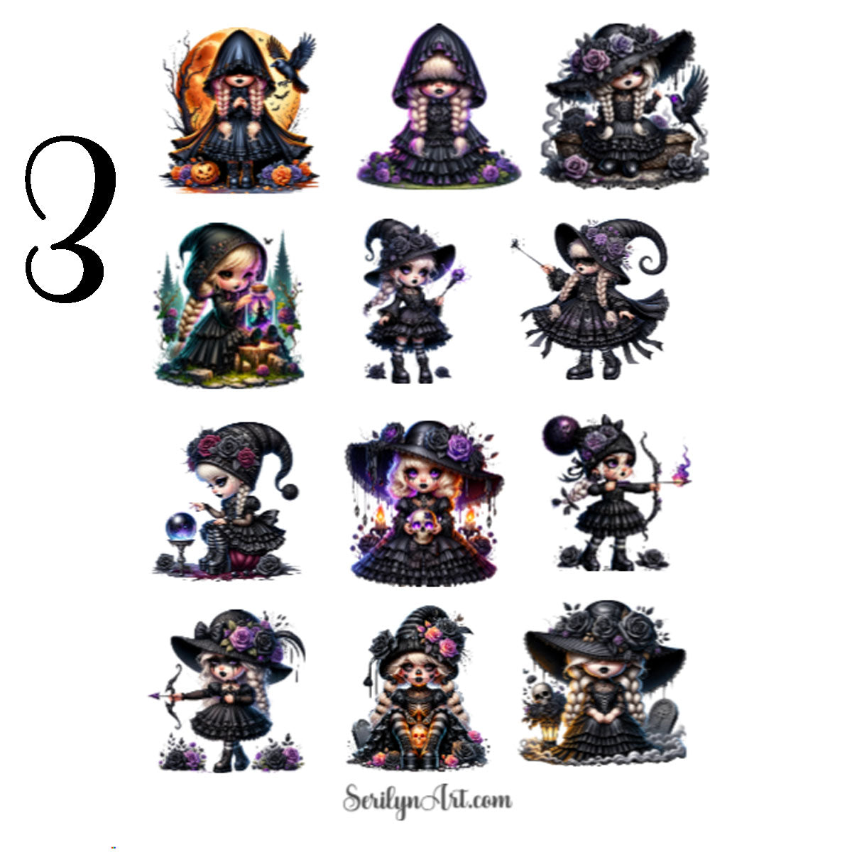 Goth Girl Gnomes Sticker Sheet