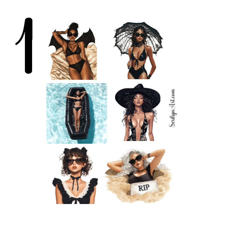 Goth Girl Vacay Sticker Sheet