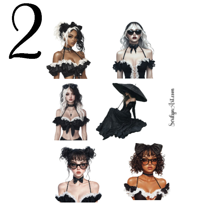 Goth Girl Vacay Sticker Sheet