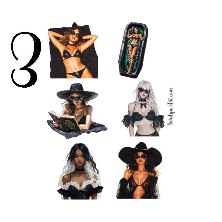 Goth Girl Vacay Sticker Sheet