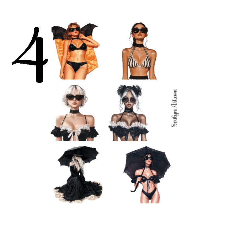 Goth Girl Vacay Sticker Sheet