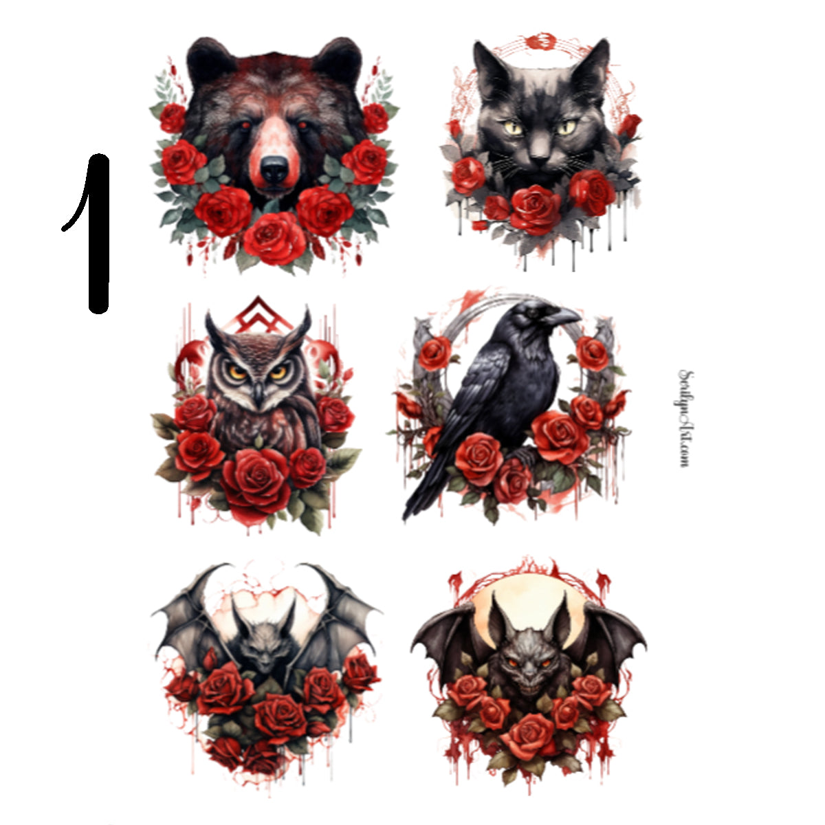 Gothic Animals Sticker Sheet