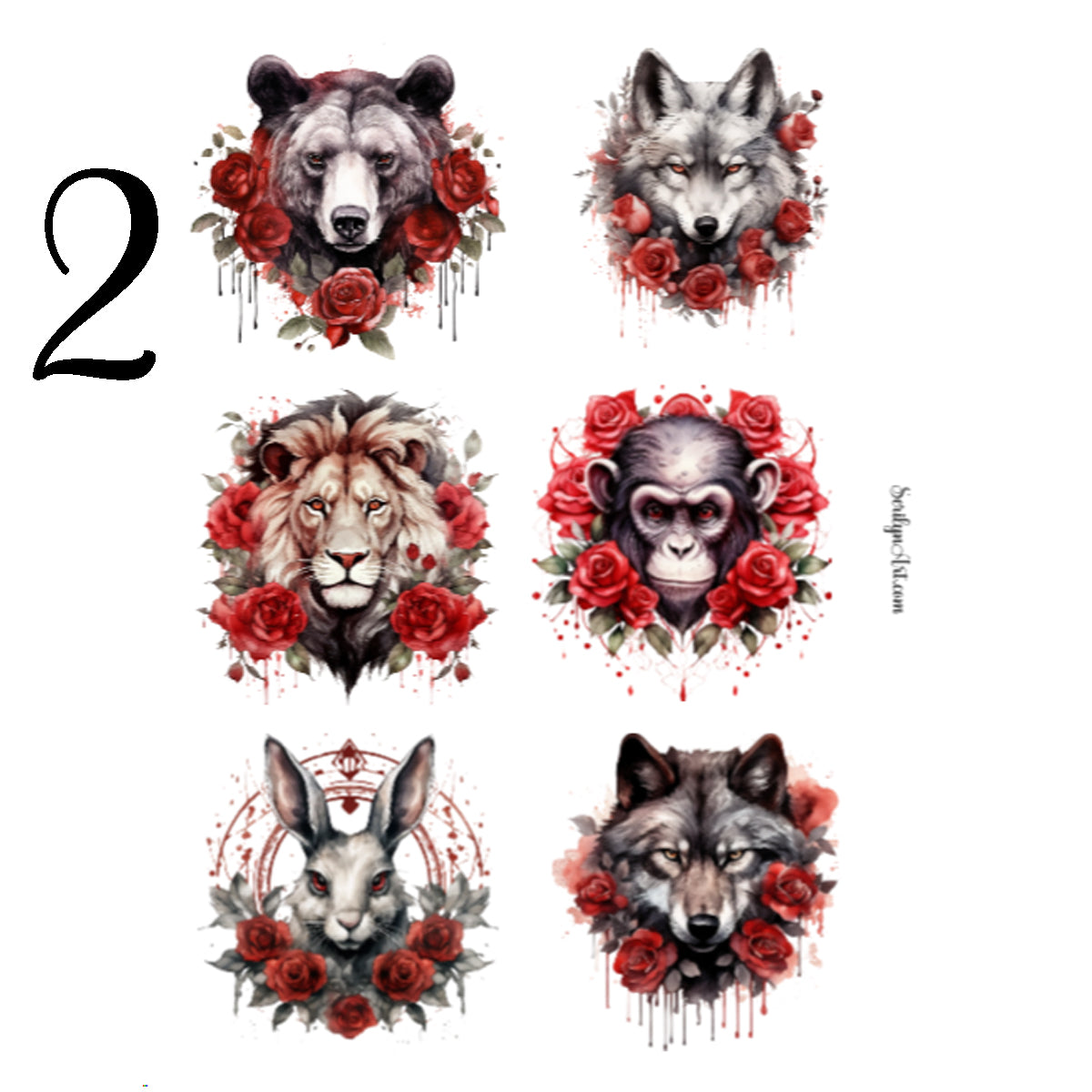 Gothic Animals Sticker Sheet