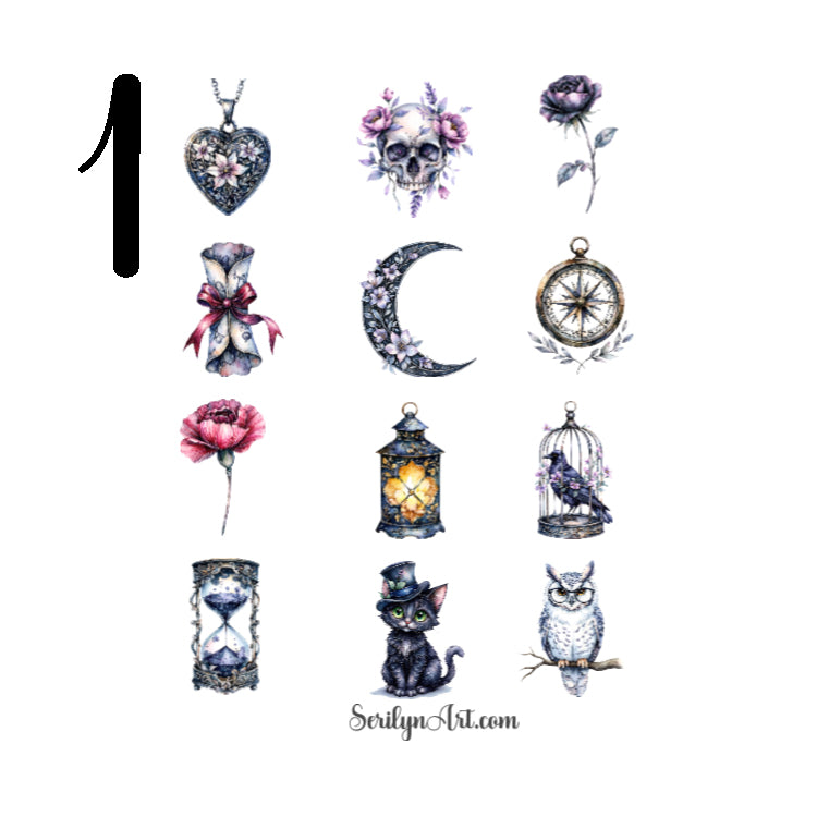 Gothic Diary Sticker Sheet