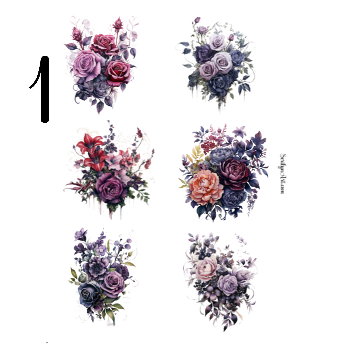 Gothic Flowers Sticker Sheet