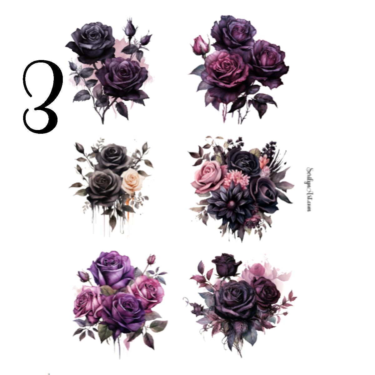 Gothic Flowers Sticker Sheet