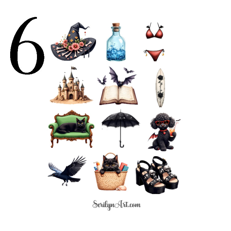 Gothic Girl Summer Sticker Sheet