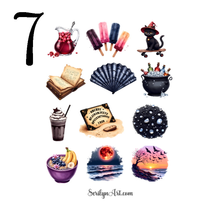 Gothic Girl Summer Sticker Sheet