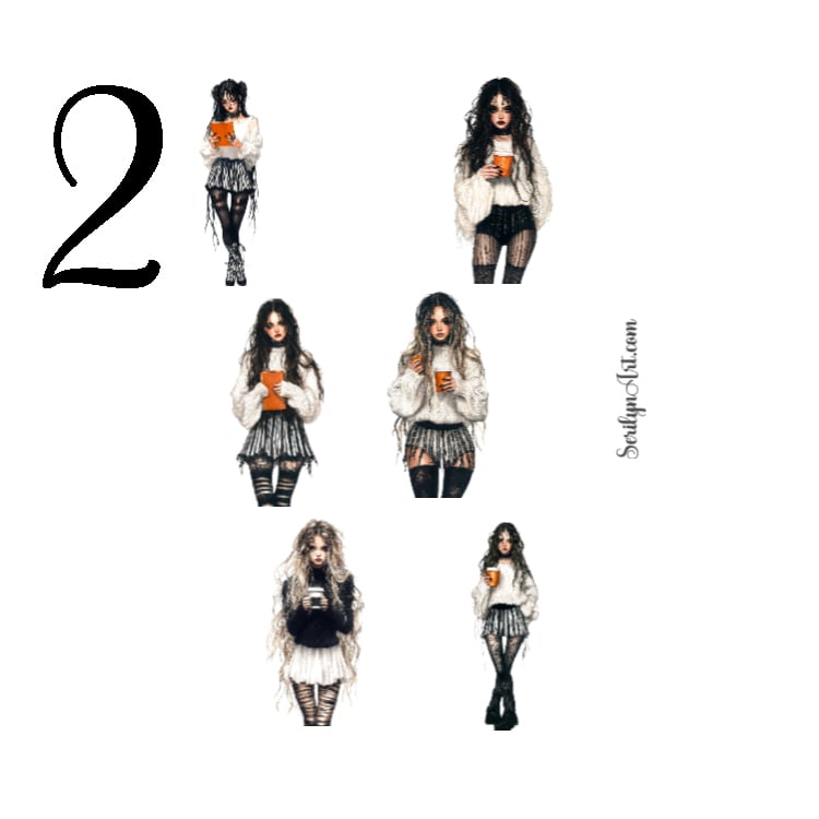 Gothic Girls Sticker Sheet