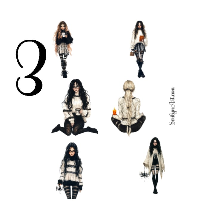 Gothic Girls Sticker Sheet