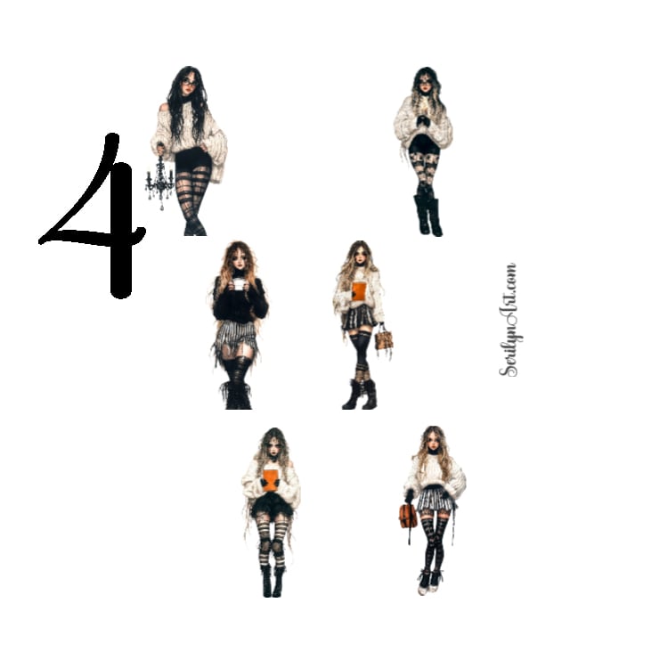 Gothic Girls Sticker Sheet