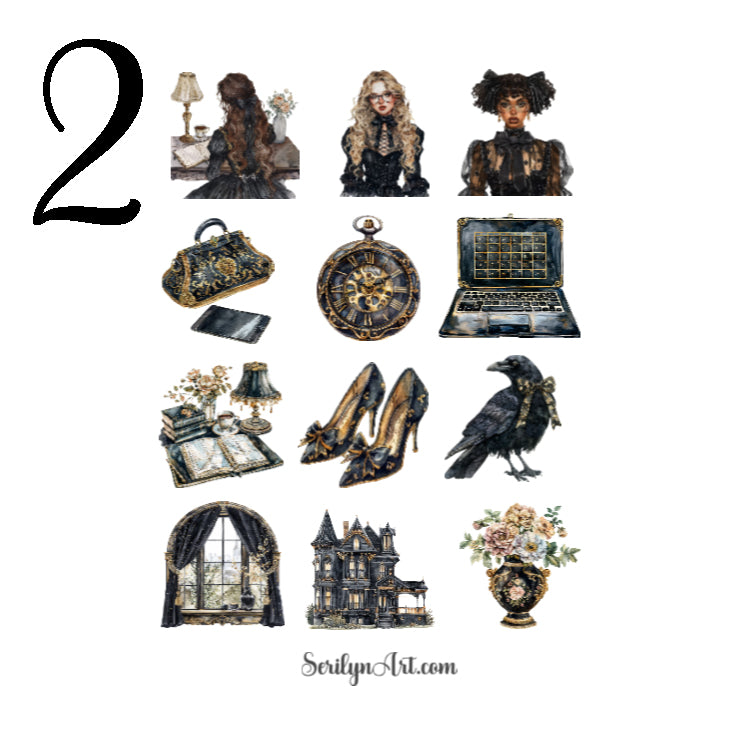 Gothic Planner Sticker Sheet