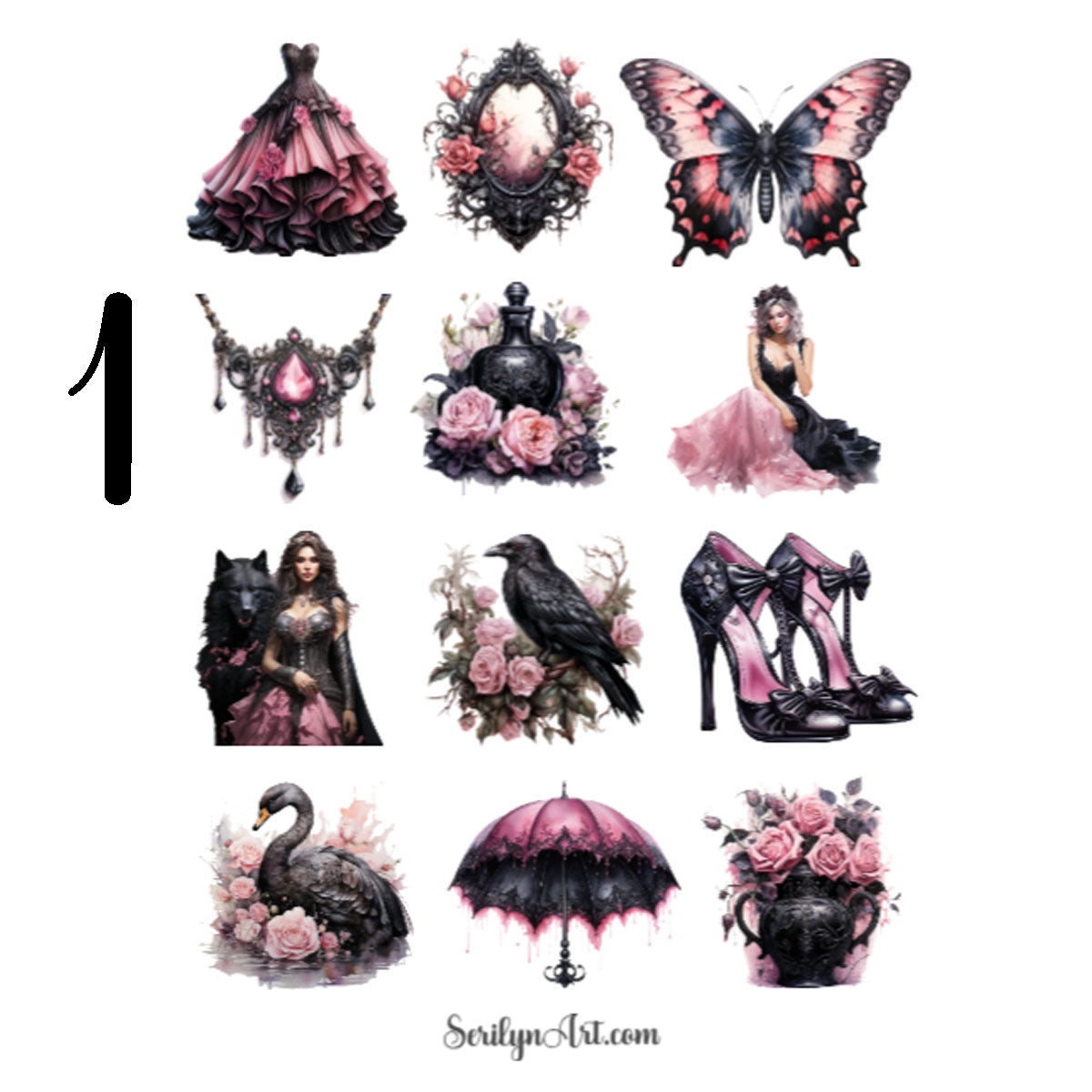 Gothic Princess Sticker Sheet
