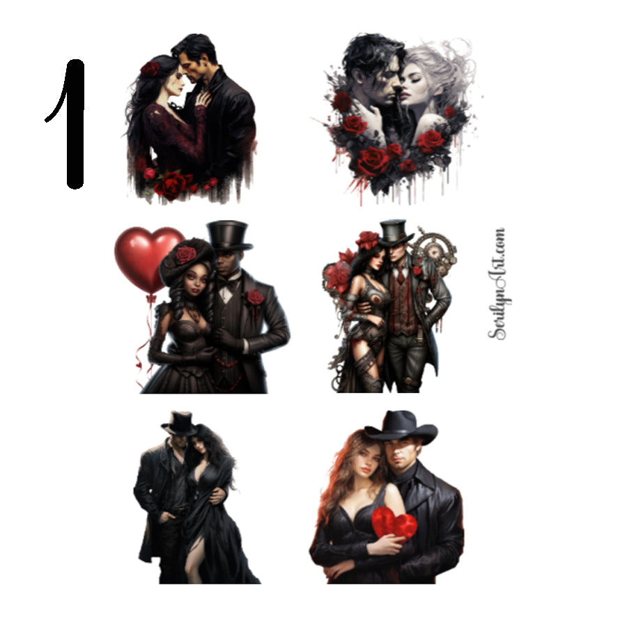 Gothic Valentine Sticker Sheet