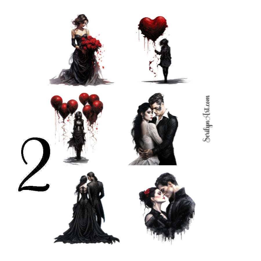 Gothic Valentine Sticker Sheet