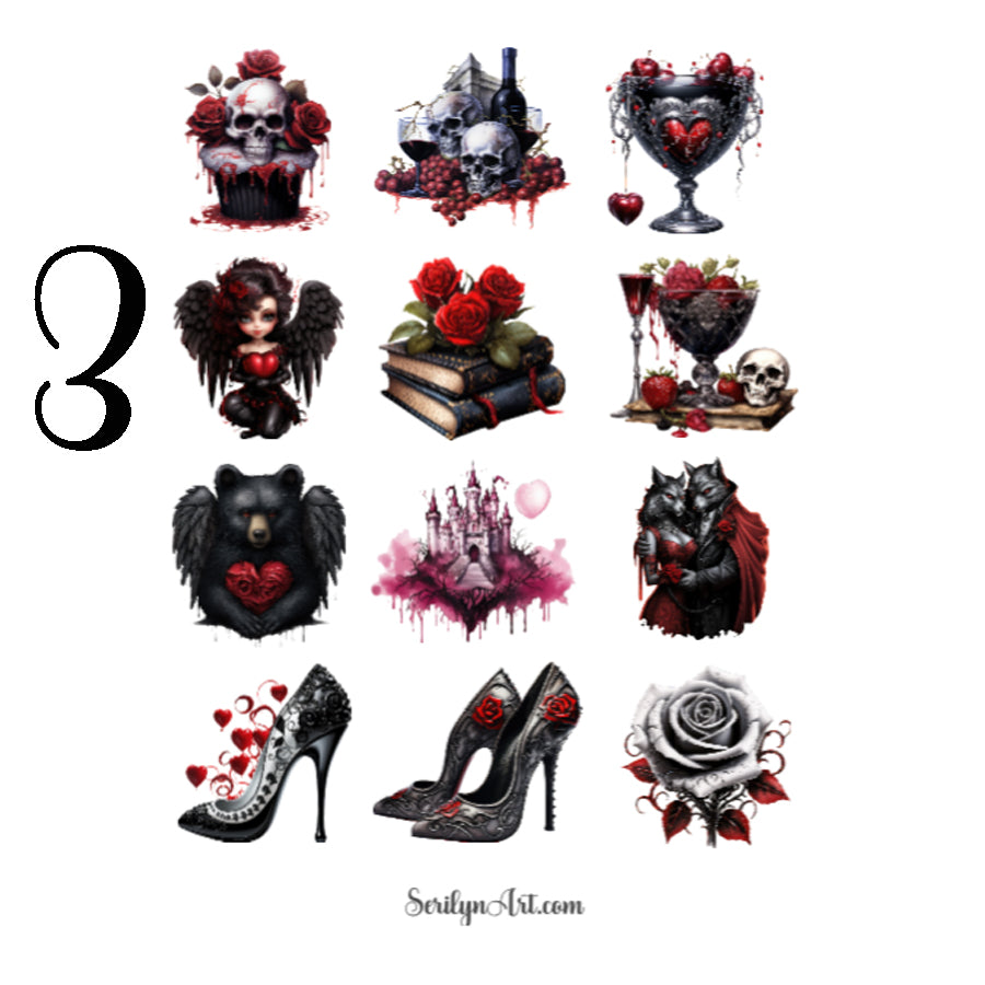 Gothic Valentine Sticker Sheet