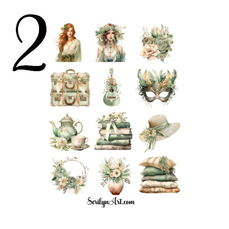 Green Boho Life Sticker Sheet